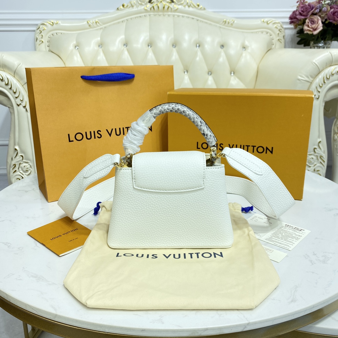 Louis Vuitton CAPUCINES MINI Taurillon Leather Bag M56399 Snow White